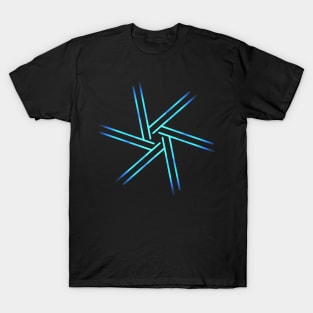 Neon blue geometric design T-Shirt